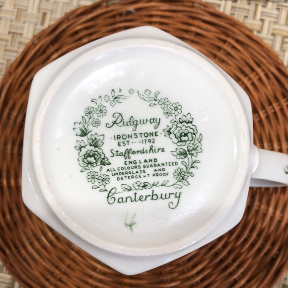 Staffordshire England Ridgway Canterbury Hexagonal Creamer Pitcher - Picture 9 of 12